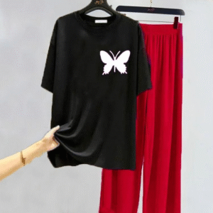 Comfortable 2 Pcs Printed Cotton Jersy Stuff Night Suit